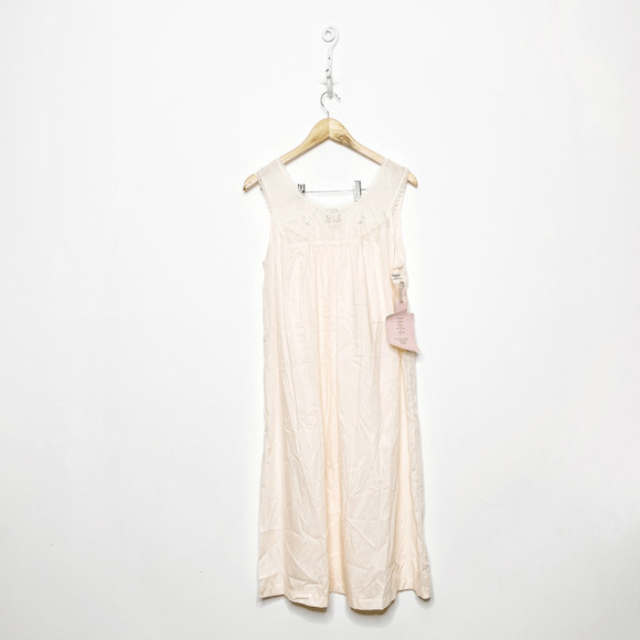 VTG 80s VANITY FAIR pink nightgown embroidered lightweight NWT WOMENS M medium - Picture 1 of 5
